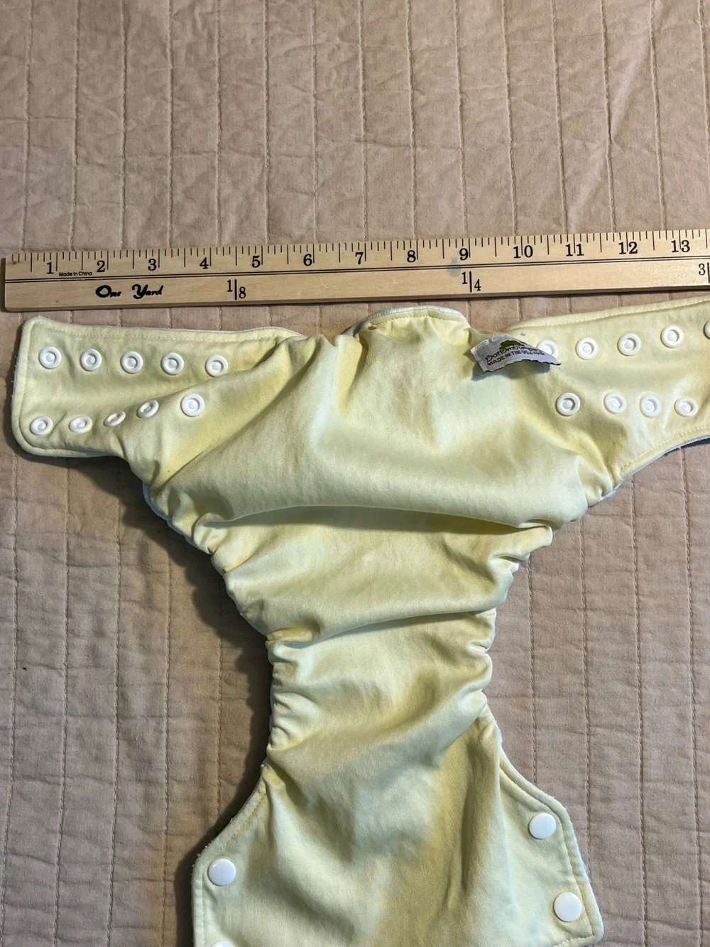 Bottom Bumpers Adjustable Soft Yellow Snap Cloth Diaper Cover